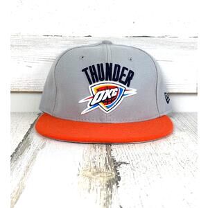 New Era 59Fifty Oklahoma City Thunder Gray Fitted NBA Basketball Hat 7 1/8 NEW